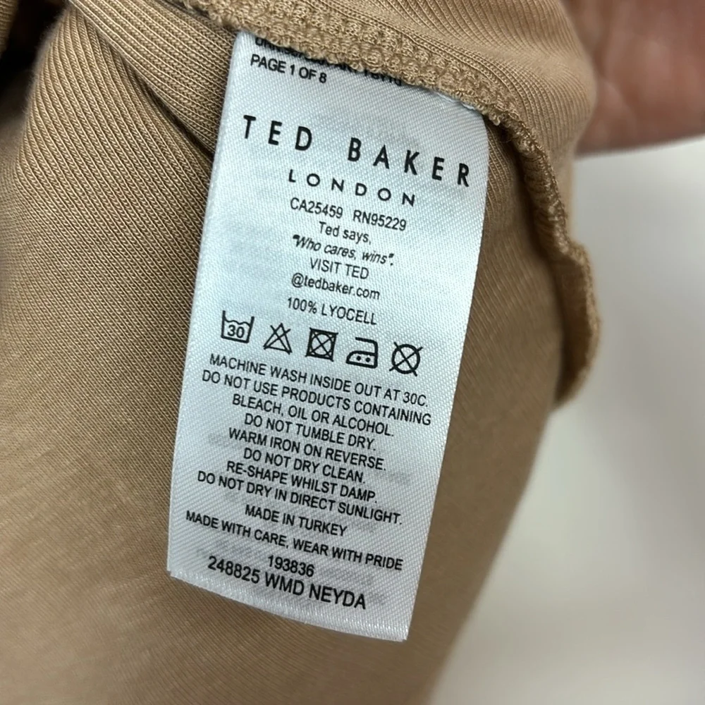 Ted Baker Neyda Jersey Drape Wrap Dress Long Sleeve Lightweight Knit Dress